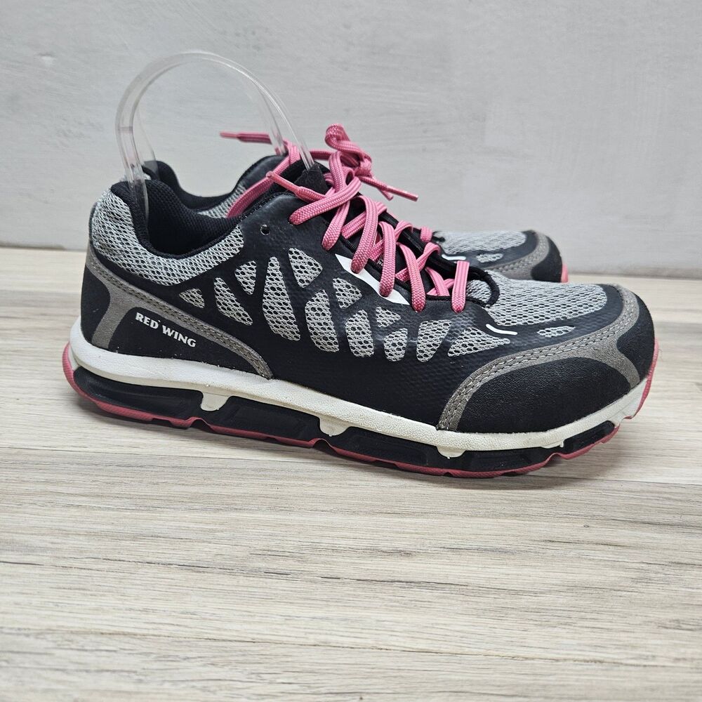 Red Wing Womens Black Pink Sneakers Steel Toe Size 7.5 Work Shoe